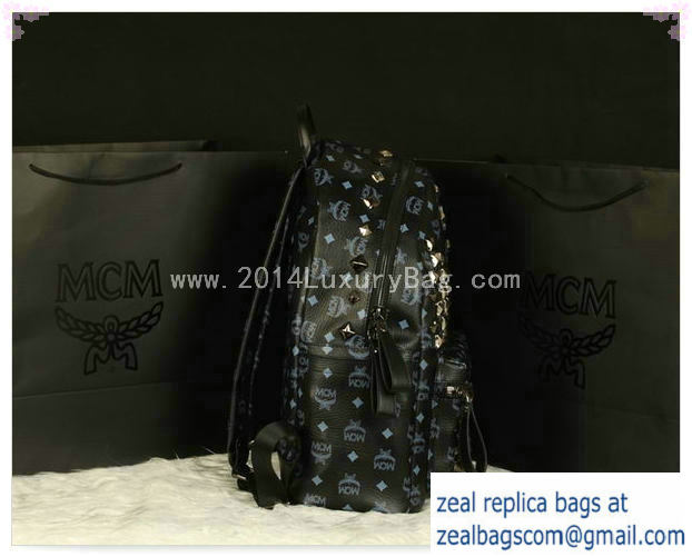 High Quality Replica MCM Stark Backpack Jumbo in Calf Leather 8100 Black - Click Image to Close